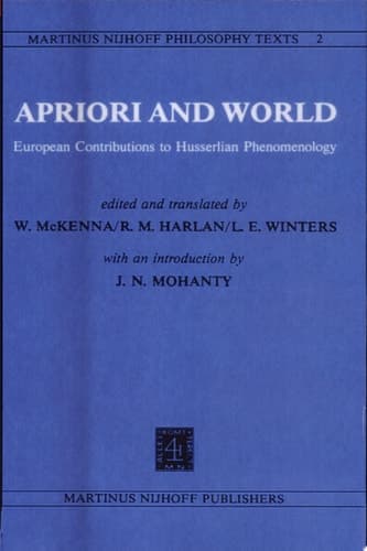Apriori and World European Contributions to Husserlian Phenomenology