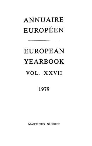 Annuaire Europeen / European Yearbook Vol. XXVII