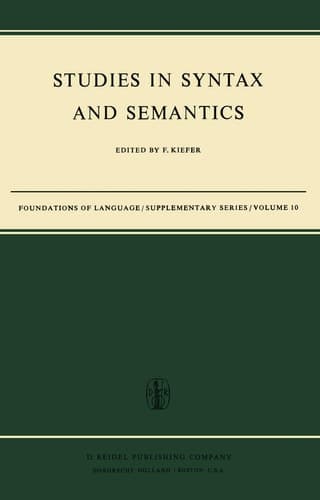 Studies in Syntax and Semantics