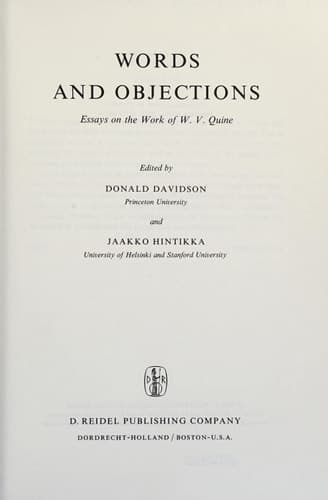 Words and Objections: Essays on the Work of W.V. Quine (Synthese Library, 21)