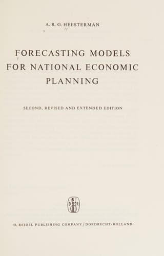 Forecasting Models for National Economic Planning