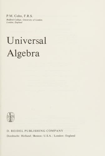 Universal Algebra