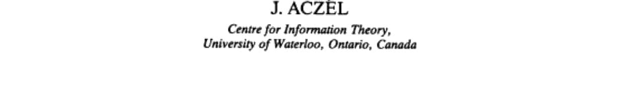 A Short Course on Functional Equations Based Upon Recent Applications to the Social and Behavioral Sciences