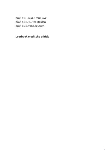 Leerboek Medische Ethiek