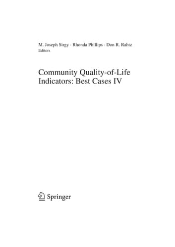 Community Quality-of-Life Indicators: Best Cases IV