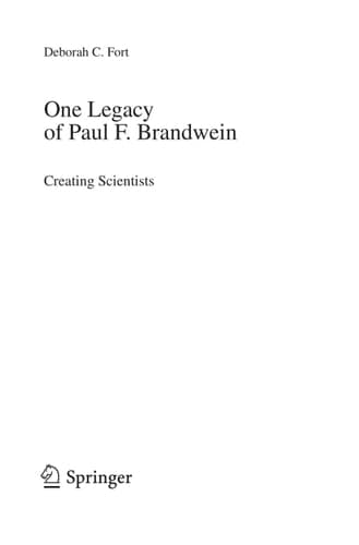One Legacy of Paul F. Brandwein Creating Scientists