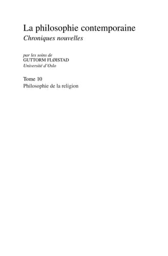 Volume 10: Philosophy of Religion