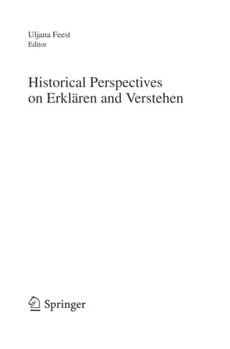Historical Perspectives on Erklären and Verstehen