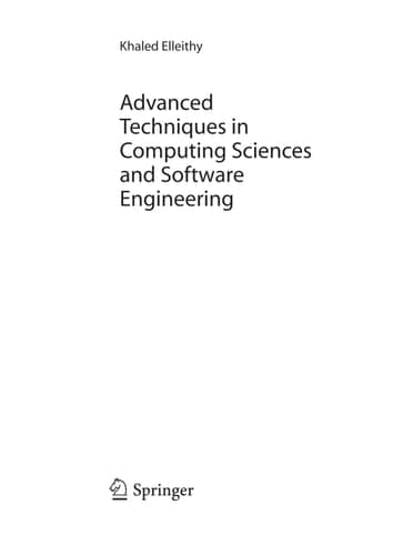 Advanced Techniques in Computing Sciences and Software Engineering