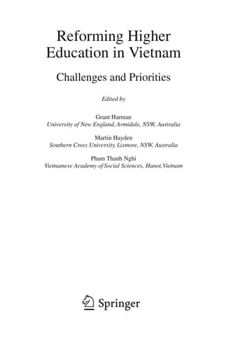Reforming Higher Education in Vietnam Challenges and Priorities