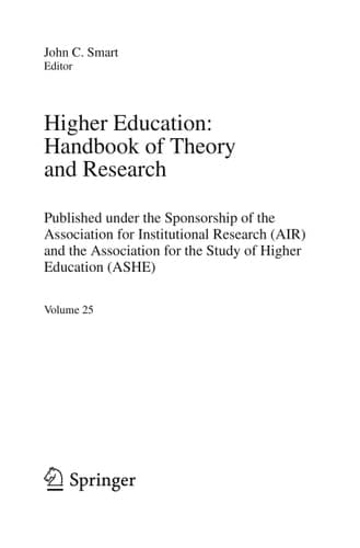 Higher Education: Handbook of Theory and Research