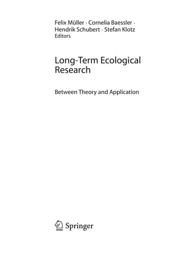 Long-Term Ecological Research Between Theory and Application