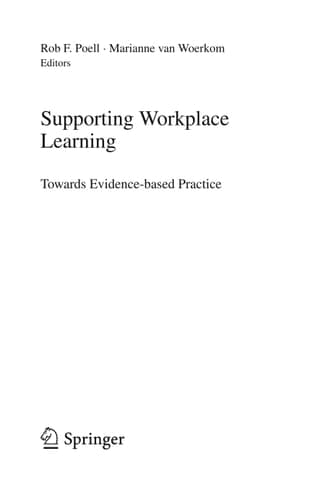 Supporting Workplace Learning Towards Evidence-based Practice