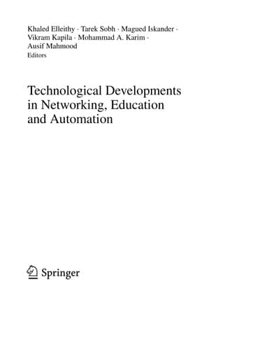 Technological Developments in Networking, Education and Automation