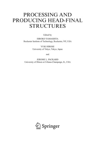 Processing and Producing Head-final Structures