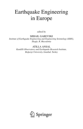 Earthquake Engineering in Europe