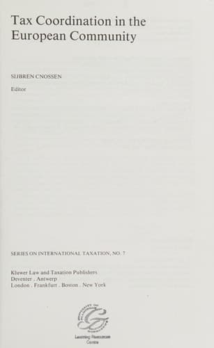 Tax Coordination in the European Community