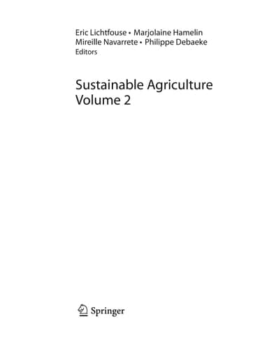 Sustainable Agriculture Volume 2