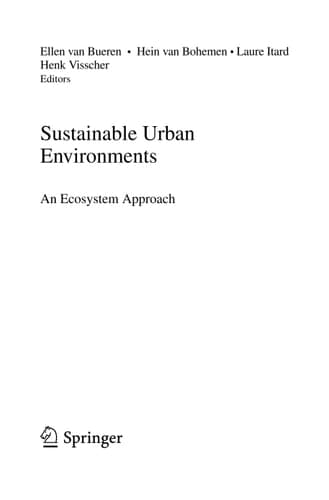 Sustainable Urban Environments An Ecosystem Approach
