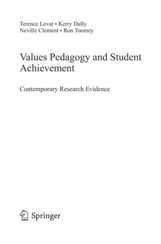 Values Pedagogy and Student Achievement Contemporary Research Evidence