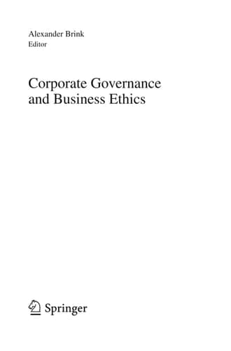 Corporate Governance and Business Ethics