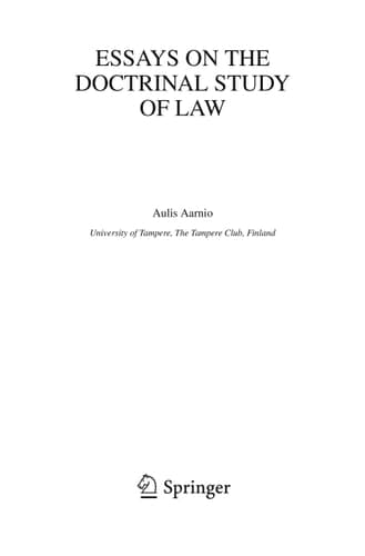 Essays on the Doctrinal Study of Law