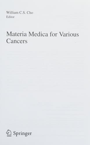 Materia Medica for Various Cancers