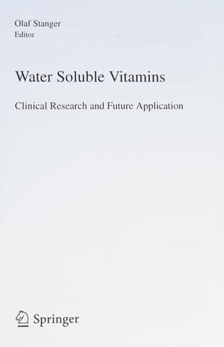 Water Soluble Vitamins Clinical Research and Future Application