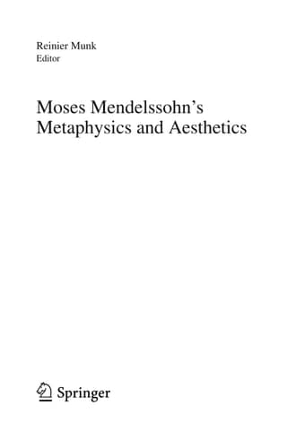 Moses Mendelssohn's Metaphysics and Aesthetics