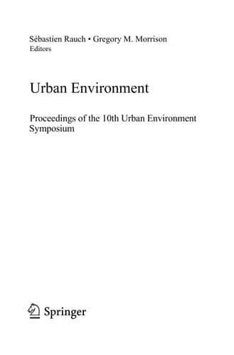 Urban Environment Proceedings of the 10th Urban Environment Symposium