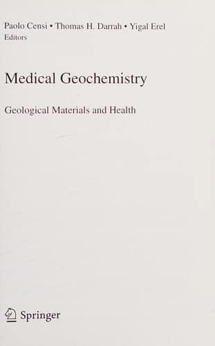 Medical Geochemistry Geological Materials and Health