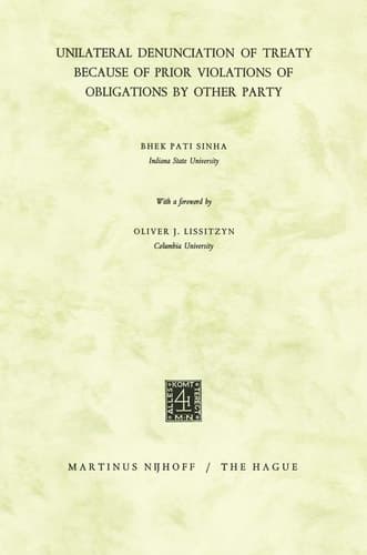 Unilateral Denunciation of Treaty Because of Prior Violations of Obligations by Other Party