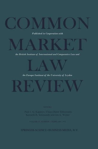 Common Market Law Review Sijthoff Award 1978 European Law Essay