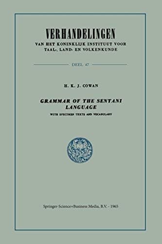 Grammar of the Sentani Language With Specimen Texts and Vocabulary