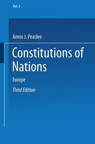 Constitutions of Nations Volume III — Europe