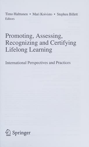 Promoting, Assessing, Recognizing and Certifying Lifelong Learning International Perspectives and Practices